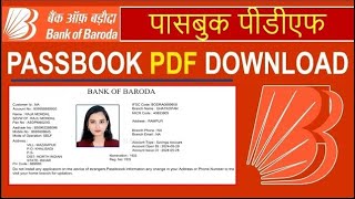 BANK OF BARODA PASSBOOK PDF DOWNLOADBOB AXIS INDUSIND SBI AIRTEL FINO PASSBOOK PDF [upl. by Hertberg]