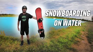 SNOWBOARDING ON WATER WAKEBOARDING ON A SNOWBOARD  WAKEBOARD [upl. by Aicul300]