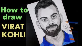 how to draw Virat Kohli  Artist Shubham Dogra [upl. by Iramat]