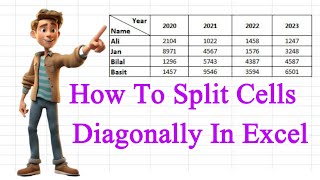 How To Split Cells Diagonally In Excel [upl. by Zitah492]