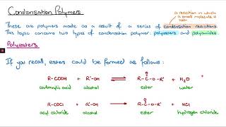 Y13 Condensation Polymers AQA A level Chemistry [upl. by Tadich]