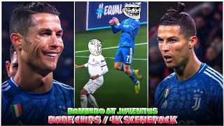 Cristiano Ronaldo At Juventus  RARE CLIPS ● SCENEPACK 4K With TOPAZ No Ae CC [upl. by Gurango418]