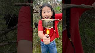 Survival Skills In Forest SIMPLE and USEFUL with Egg and lighter camping bushcraft outdoors [upl. by Saihtam]