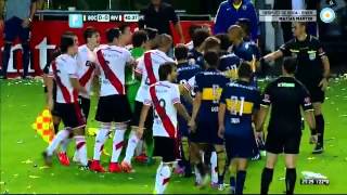 Boca 0  Riber 0 Pelea entre Gago y Ponzio  Copa Sudamericana 2014 [upl. by Tedmann136]