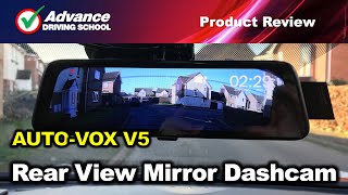 LCD Rear View Mirror DashCam  AutoVox V5 Product Review [upl. by Eerised]