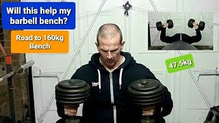 Heavy Dumbbell Chest Session  Strength Surprise  Road to 160kg Bench Press [upl. by Enautna884]