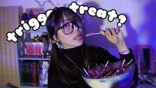 ASMR Trick or Treat Trigger Assortment Body Triggers Kisses Lollipop Sounds Hand Sounds amp More [upl. by Brooks]