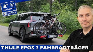 Thule Epos 2 Test Ein richtig guter klappbarer Fahrradträger für zwei Mountainbikes [upl. by Nosdivad]