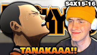 TANAKA 😭 Volleybal Fan REACTS To HAIKYUU S4 Episode 1516 [upl. by Hnad]