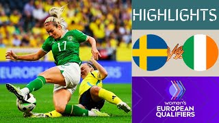 🇸🇪 Sweden vs Republic of Ireland 🇮🇪 Womens EURO Qualifying Highlights  Group A3 [upl. by Gilberto297]