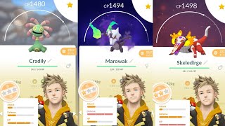 Great League Remix Cradily Skeledirge SHADOW Marowak is TERRIFIC in Pokemon Go [upl. by Uolyram24]