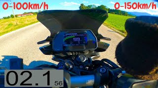 Acceleration Test 0100kmh amp 0150kmh  YAMAHA MT10 2023 Remaped and Launch Control [upl. by Letniuq]