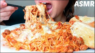 No Talking ASMR CHEESY Spaghetti amp Meatballs CRUNCHY Garlic Bread 먹방 Eating Sounds [upl. by Annoid]