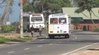 Sri Lankan bus on galle  Matara route near Koggala beach park [upl. by Almat]