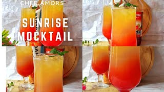 HOW TO MAKE SUNRISE MOCKTAIL mocktails howto [upl. by Aicina]