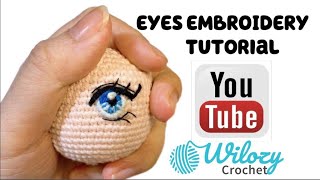 How To Crochet For Beginners Embroider Eyes For Crochet Doll  Amigurumi Tutorial Free Doll Pattern [upl. by Nylzaj891]