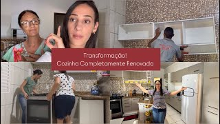 TRANSFORMEI COMPLETAMENTE A COZINHA DA MINHA MÃE USANDO OS ARMÁRIOS DA MADESA MÓVEIS  Léia Veloso [upl. by Dam353]