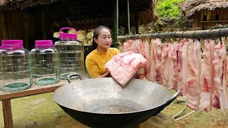 PORK OIL FRY  COOKING OIL From Pork Fat  Preliminary recipe amp Preserving 365 Days  Ly Thi Tam [upl. by Nealey344]