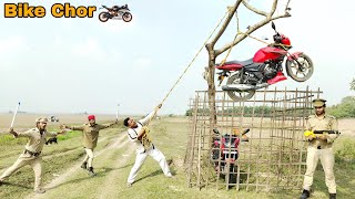 Bike Chor vs Police  New Funny Comedy Video  By Apna Fun Joke [upl. by Ajiam176]