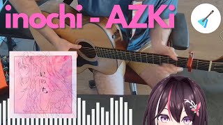 inochi  AZKi Guitar Cover Free Tabs in Description [upl. by Egwin]