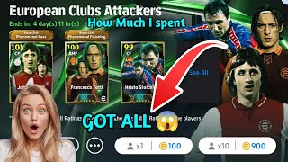 Epic Cruyff Totti Stoichkov Pack Opening In Efootball 2025 Mobile  European Clubs Attackers [upl. by Negaem]