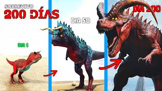 SOBREVIVO 200 DIAS como CARNOTAURUS DEMONIO en ARK HARDCORE y Evoluciono en Carno de Destrucción [upl. by Magas]