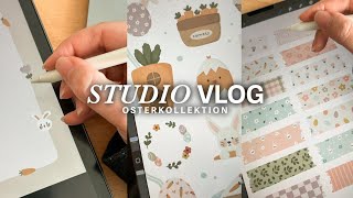 Studio Vlog  Digitaler Sticker Shop Osterkollektion Etsy Shop [upl. by Hun]