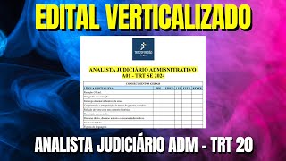 ANALISTA JUDICIÁRIO ADMISNITRATIVO A01  TRT SE 2024  Edital Verticalizado [upl. by Bell519]