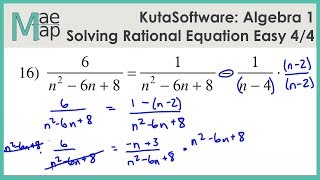 KutaSoftware Algebra 1 Solving Rational Equations Easy Part 4 [upl. by Clite]