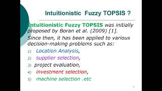 Introduction to Intuitionistic Fuzzy TOPSIS arabic version [upl. by Nohs]