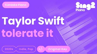 Taylor Swift  tolerate it Karaoke Piano [upl. by Ahsinut]