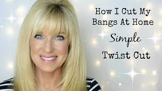 How I Cut My Bangs At Home Simple Twist Cut [upl. by Ralston]