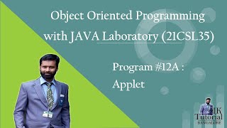 Applet in Java  Program12A  VTU 3rd semester object oriented programming with Java Laboratory [upl. by Valentia]