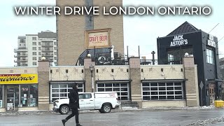 WINTER DRIVING in LONDON ONTARIO  1 HOUR SILENT DRIVE [upl. by Lucic]