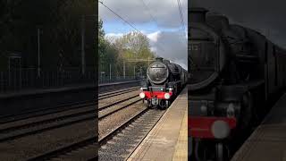 Black 5 Steam Engine Peaks Express Passes Levenshulme Station 🚂🔥 [upl. by Aihppa]