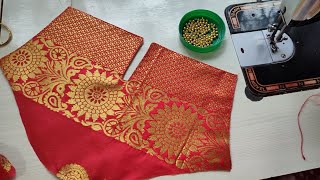 Silk Saree Blouse Sleeve Design Cutting and Stitching [upl. by Eitsyrc]