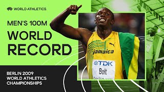 World Record  Mens 100m Final  World Athletics Championships Berlin 2009 [upl. by Eecats]