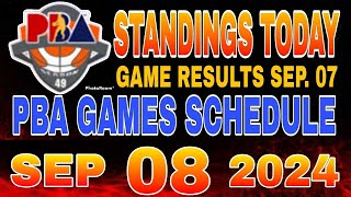 PBA Standings today as of September 7 2024  PBA Game results  Pba schedule September 8 2024 [upl. by Arac]