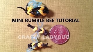 Rainbow LoomLESS MINI BUMBLE BEE Easy Charm Tutorial by Crafty Ladybug [upl. by Arramas]