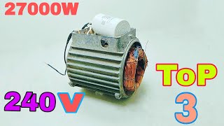 How to make 240V current power free energy project generator top3 free electricity transformer [upl. by Ronnica]