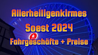 Allerheiligenkirmes Soest 2024  Fahrgeschäfte  Preise [upl. by Thurlow72]