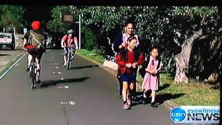 Channel 10 News  Fort Street Primary School  Cyclists  Shared Path 130919 [upl. by Lough]