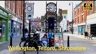 Walking Tour Wellington Town Centre Telford Shropshire in 4K [upl. by Hankins348]