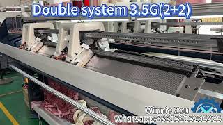 Double system double carriage 88inch 35G computerized flat knitting machine [upl. by Handbook65]