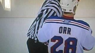 Colton Orr hits Mark Eaton from behind 5 min Major game misconduct [upl. by Netti766]