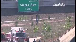 Raw Video Man Jumps from 210 Freeway Overpass [upl. by Claudie708]