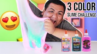 3 COLOR SLIME CHALLENGE CRAZY COLORS 😍🦄 [upl. by Ljoka]