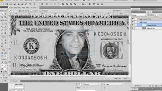 Adobe Fireworks CS4  Fotomontaje de un billete [upl. by Hurlee]