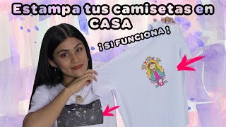 CÓMO ESTAMPAR CAMISETAS EN CASA  SÍ FUNCIONACON PLANCHA [upl. by Gilberte]