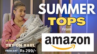 LATEST SUMMER TOPS FROM AMAZON 👚 TryOn  Honest Review  gimaashi [upl. by Kowal]